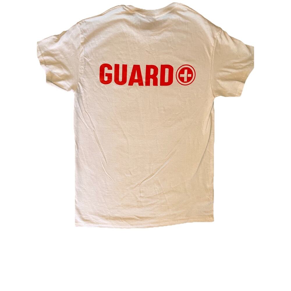 Lifeguard Uniform T-Shirt Size‎ Med – 100% Cotton White Tee with Red GUARD Logo - Picture 2 of 2